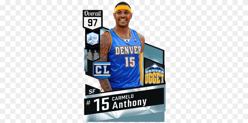 Carmelo Anthony Diamond Card Kevin Durant 2k17 Card, Person, People, Tattoo, Skin Png Image