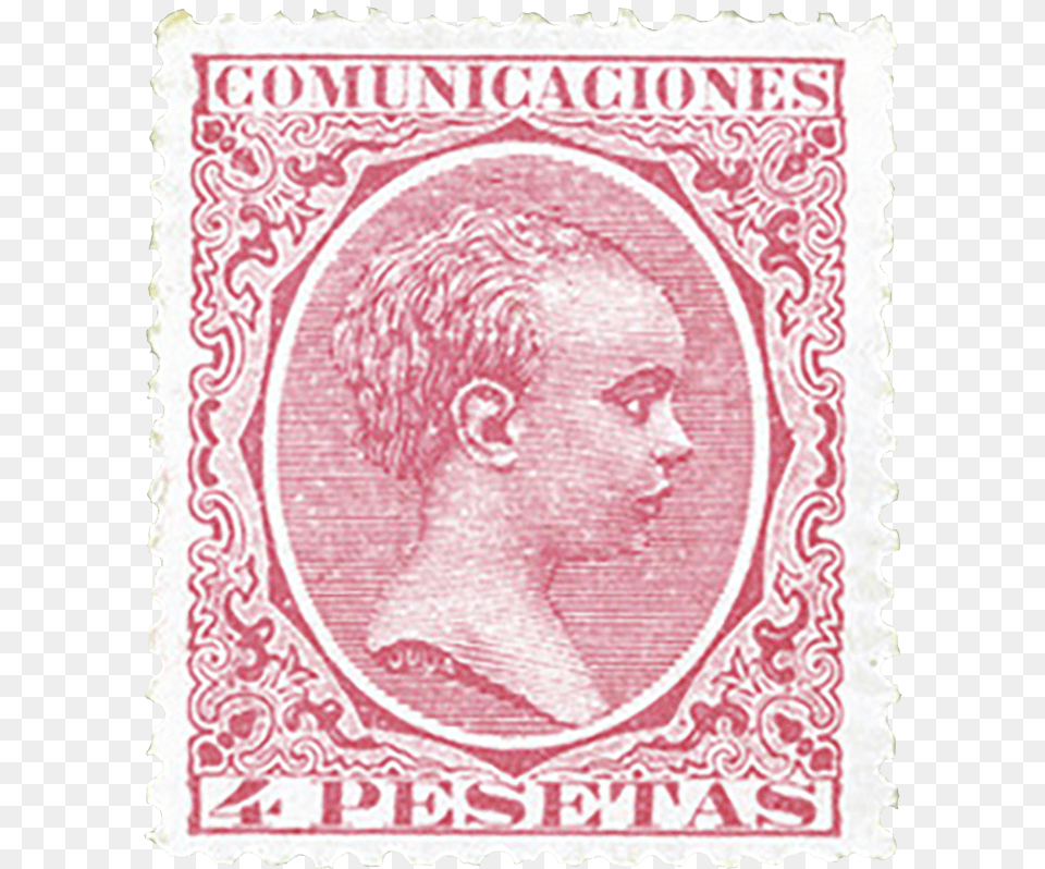 Carmine Rose King Alfonso Xiii Stamp Pilberk Castle, Postage Stamp, Baby, Person, Face Free Transparent Png
