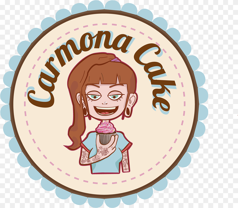 Carmona Cake Logo Illustration, Baby, Person, Face, Head Png Image