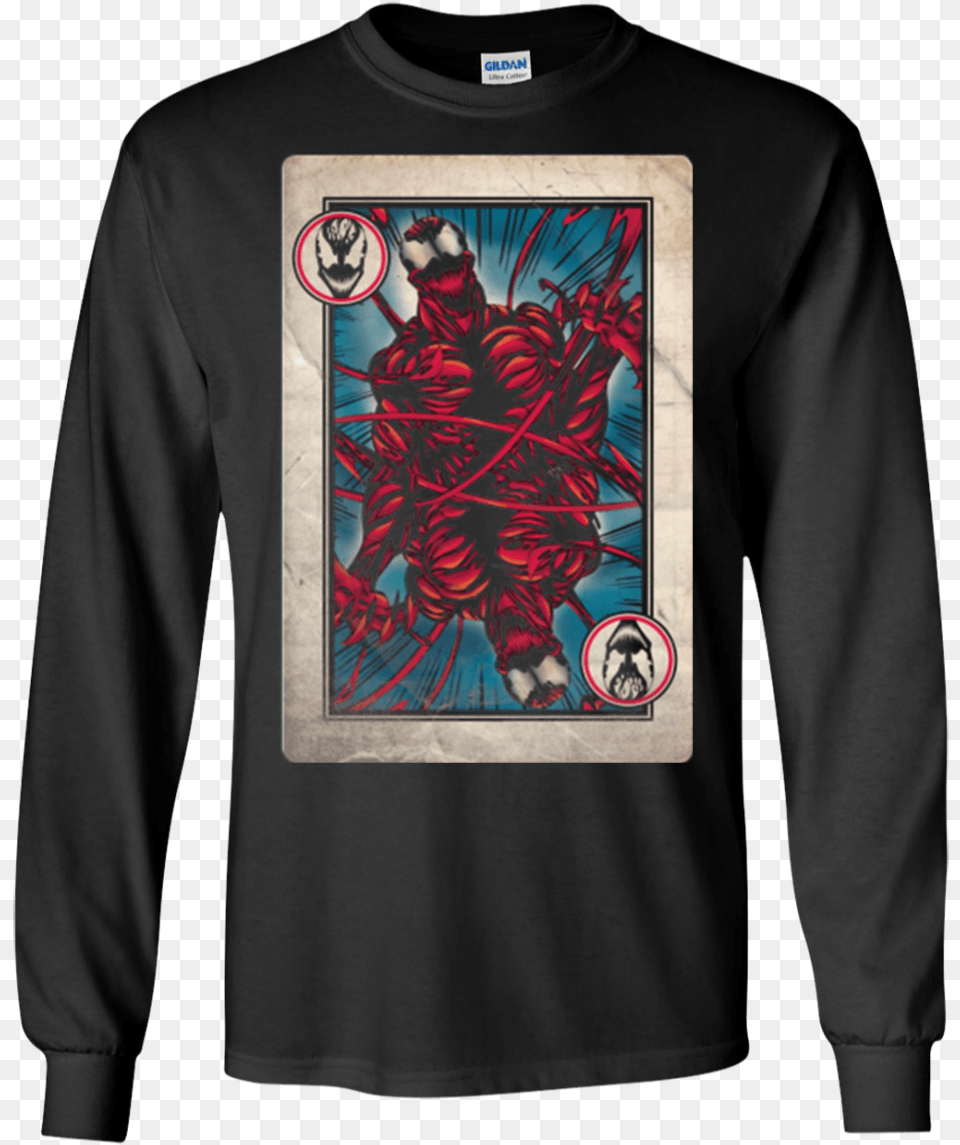 Carnage Playing Card Graphic T Shirt Only Love My Bed And My Momma Shirt, Clothing, T-shirt, Sleeve, Long Sleeve Png Image