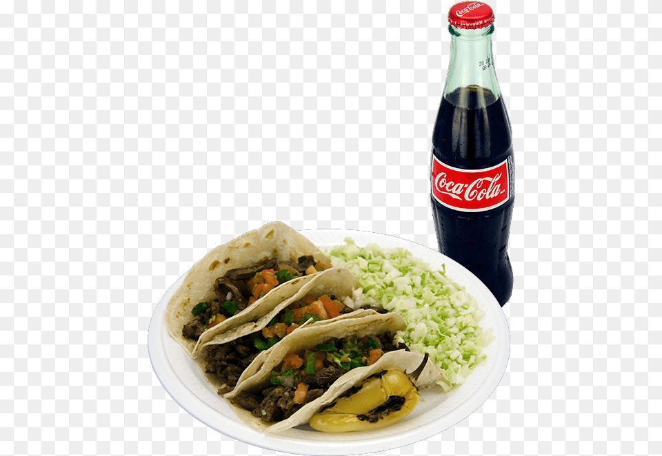 Carne Asada Tacos Any Drink United States Of America, Food, Sandwich, Beverage, Coke Free Png Download