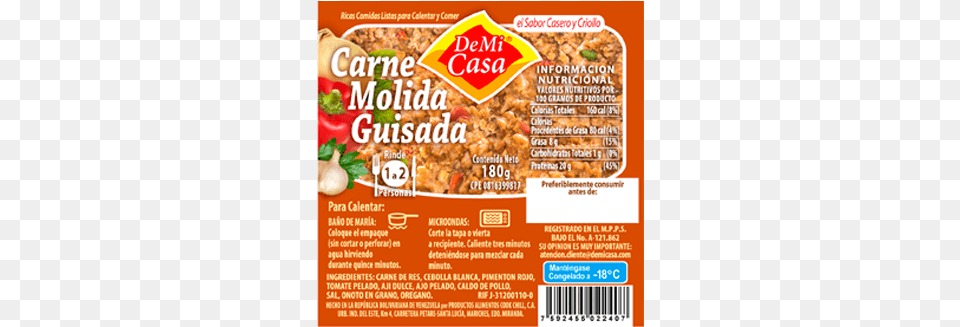 Carne Molida Guisada Ground Meat, Advertisement, Poster, Food, Ketchup Free Transparent Png