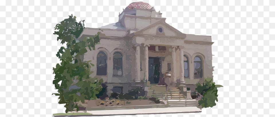 Carnegie Library Building Svg Clip Arts 600 X 409 Px, Architecture, House, Housing, Villa Free Png Download