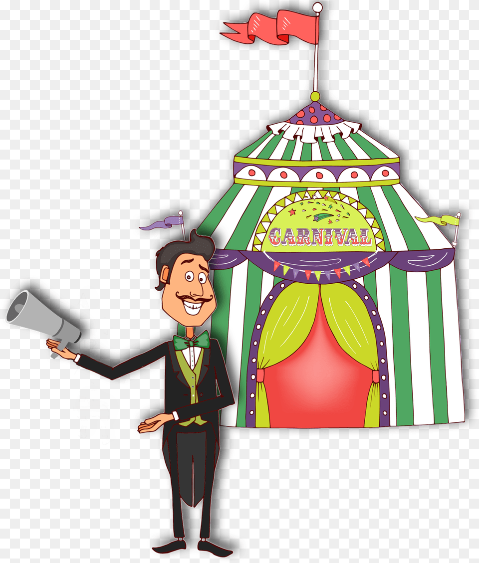 Carnival Barker Announcing Back To School Fair, Circus, Leisure Activities, Adult, Person Free Transparent Png