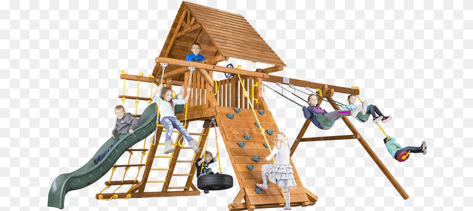 Carnival Castle Pkg Ii With Wood Roof 32b Swingset Playground Slide, Play Area, Person, Child, Female Free Png Download