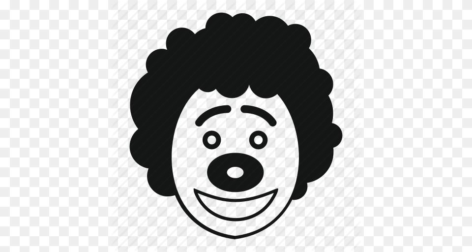 Carnival Circus Clown Face Fun Head Wig Icon, Person, Photography, Portrait, Snout Png