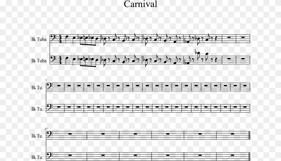 Carnival Sheet Music 1 Of 1 Pages Document, Gray Png Image