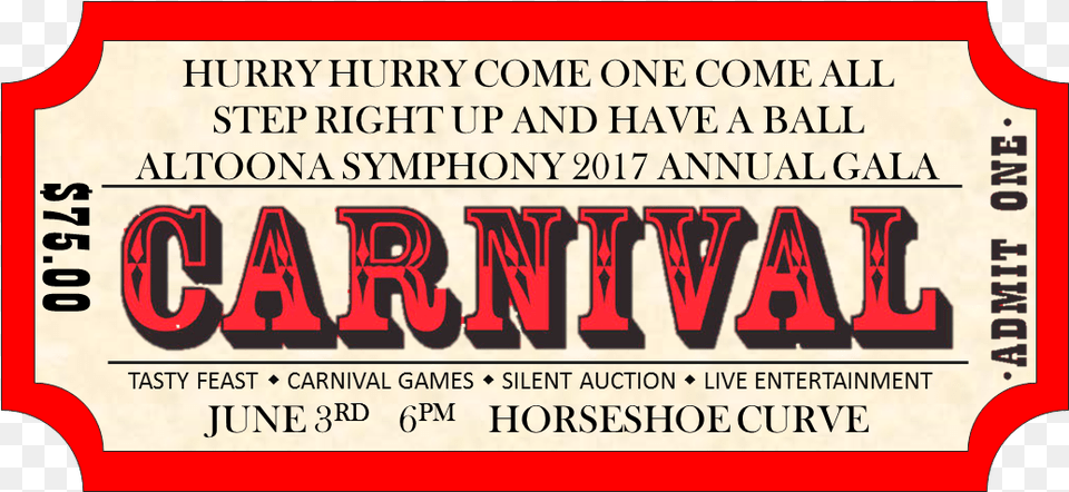Carnival Transparent Ticket Hig Whitehorse, Paper, Text Png Image
