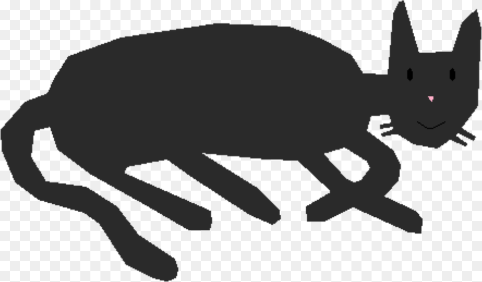 Carnivoranblack Catdog Like Mammal Manx Cat Silhouette White Background, Baby, Person, Animal, Face Free Png Download