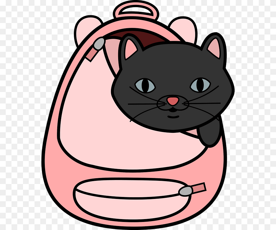 Carnivorandog Like Mammalcat Cat In Bag Cartoon, Accessories, Handbag, Backpack, Ammunition Png Image