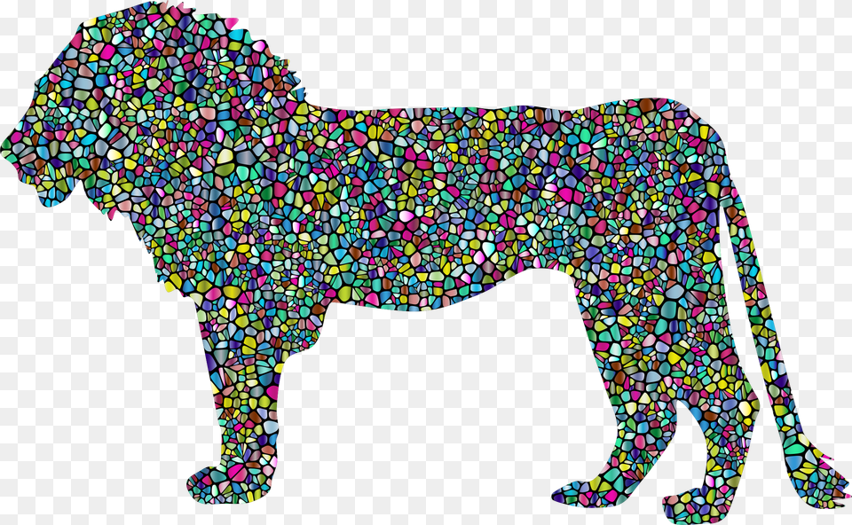 Carnivorecanidaedog Transparent Silhouette Lion Clipart Black And White, Art, Mosaic, Tile, Baby Free Png Download