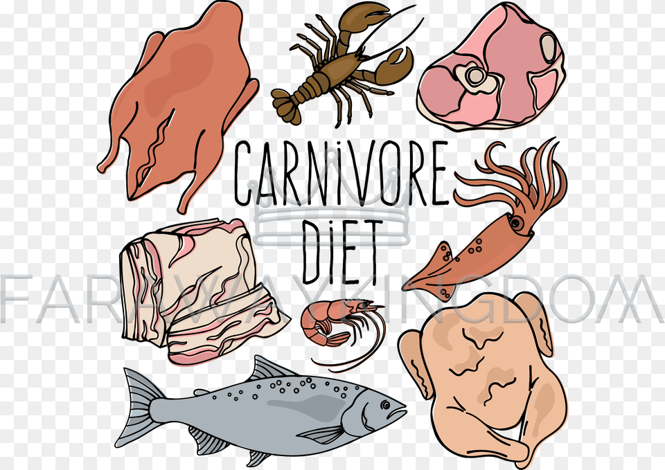Carnivores Food Clipart, Publication, Book, Comics, Animal Png