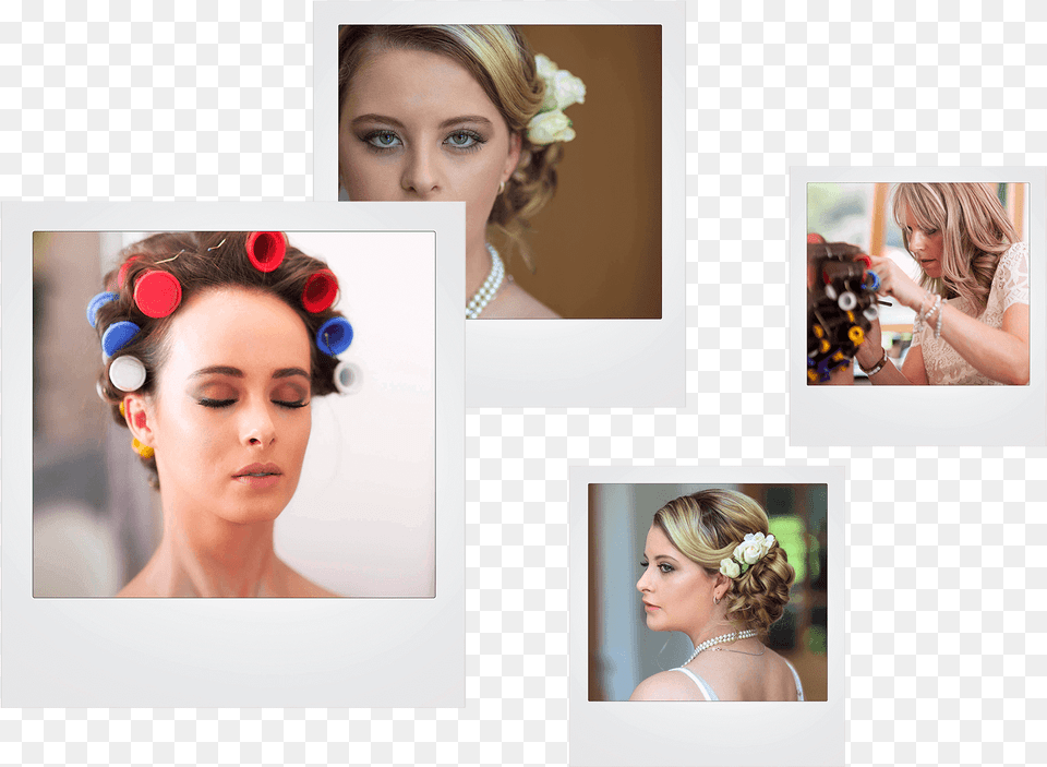 Caro Hair Style Polaroids Collage, Art, Woman, Adult, Bride Png