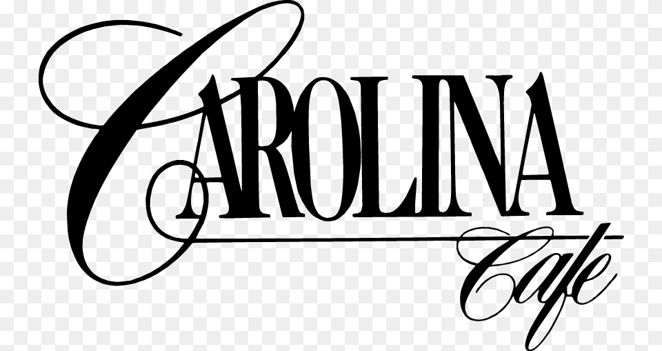 Carolina Cafe Logo Calligraphy, Gray Png