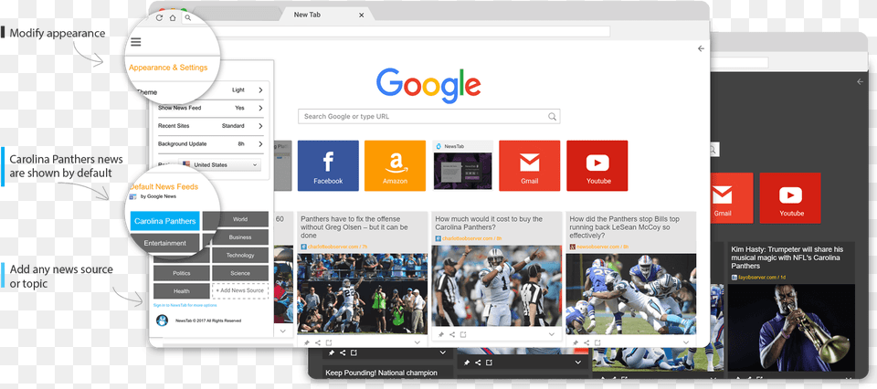 Carolina Panthers News Newstab Google, File, Webpage, Person, Helmet Png Image