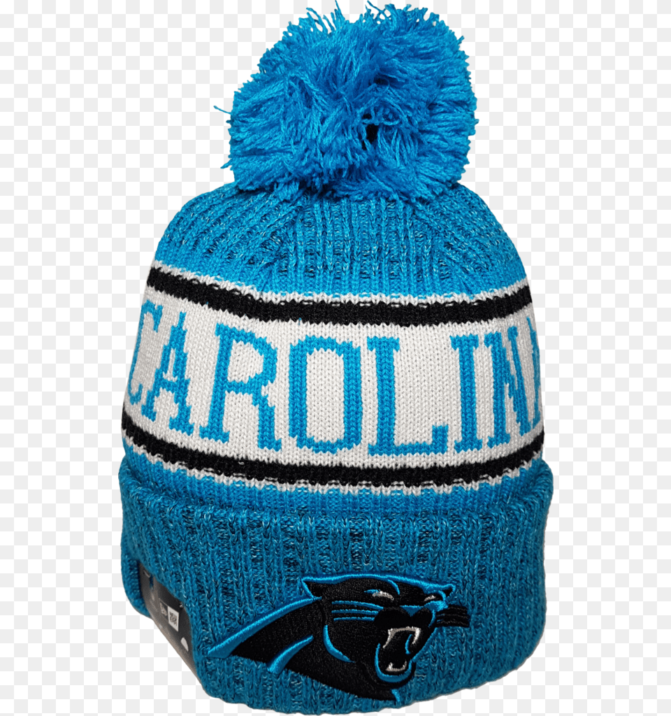 Carolina Panthers Nfl 18 Sideline Pom Toque More Than Carolina Panthers, Beanie, Cap, Clothing, Hat Free Png Download