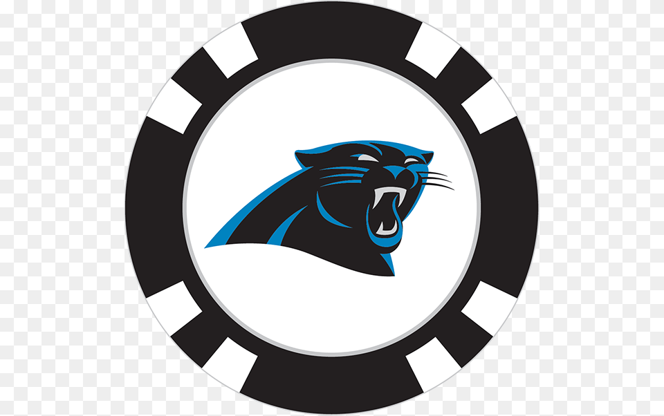 Carolina Panthers Poker Chip Ball Marker, Logo, Emblem, Symbol, Animal Free Transparent Png