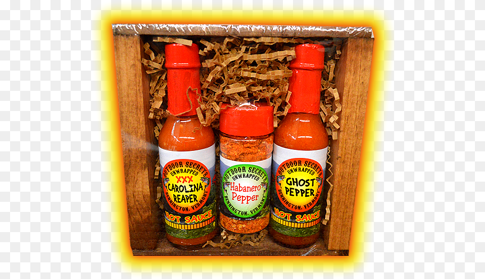 Carolina Reaper And Ghost Pepper Sauce Kit With Habanero Glass Bottle, Food, Ketchup Free Transparent Png