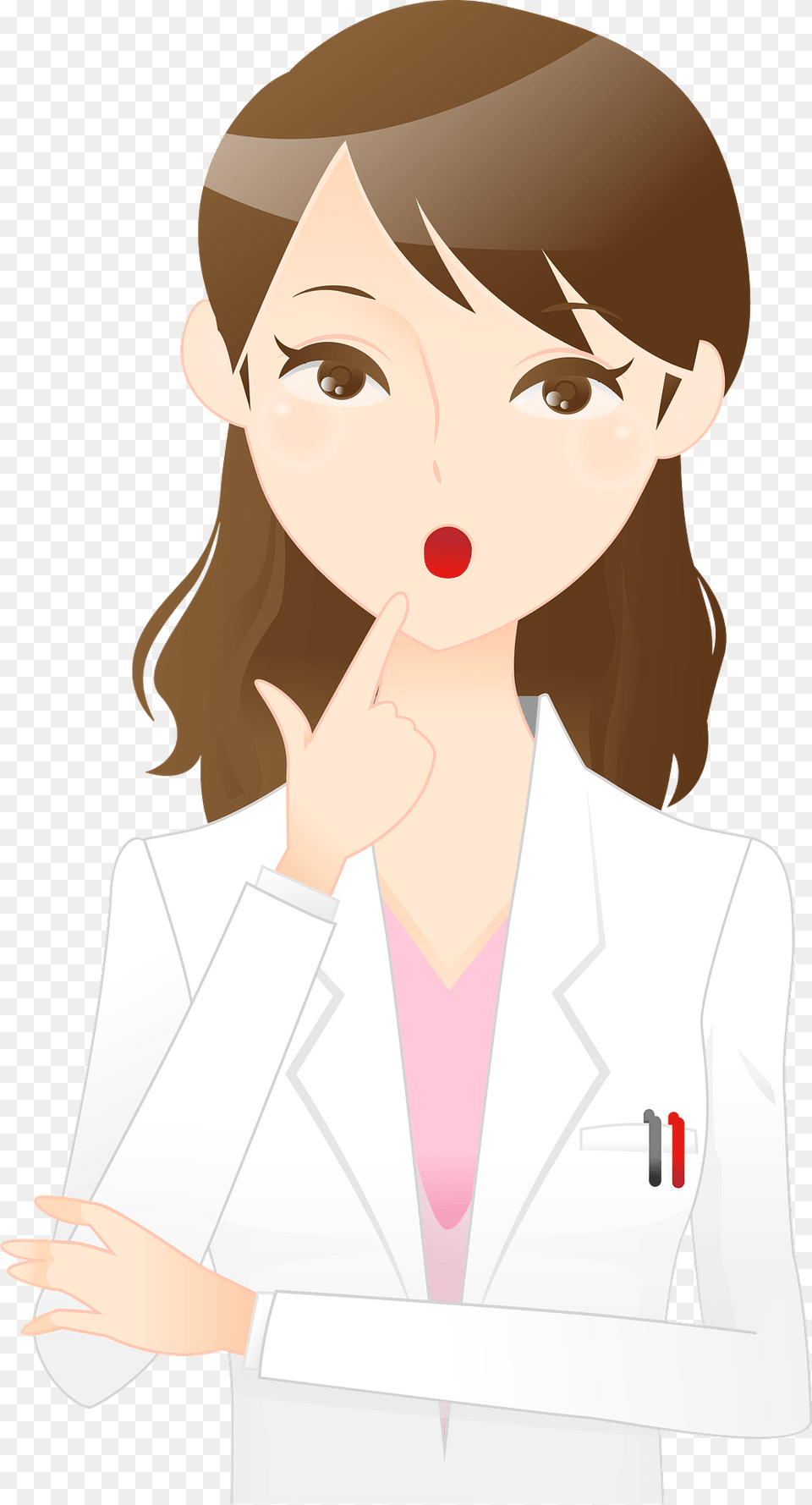 Carolyn Medical Doctor Woman Is Thinking Clipart, Clothing, Coat, Adult, Publication Free Png Download