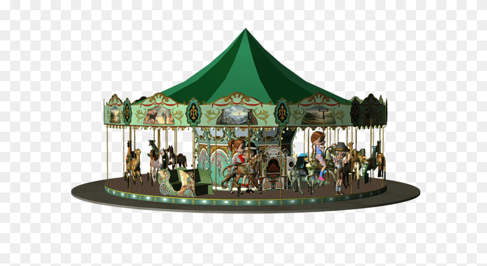 Carousel, Amusement Park, Play, Person, Animal Free Png