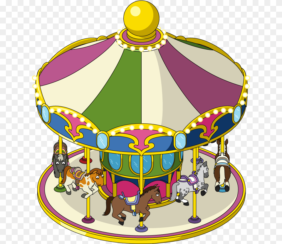 Carousel Cartoon Background, Amusement Park, Play, Person, Baby Free Png