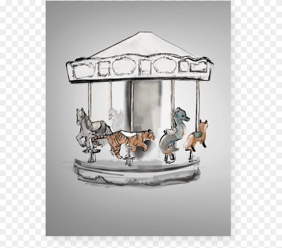 Carousel Child Carousel, Play, Amusement Park, Tiger, Mammal Png Image
