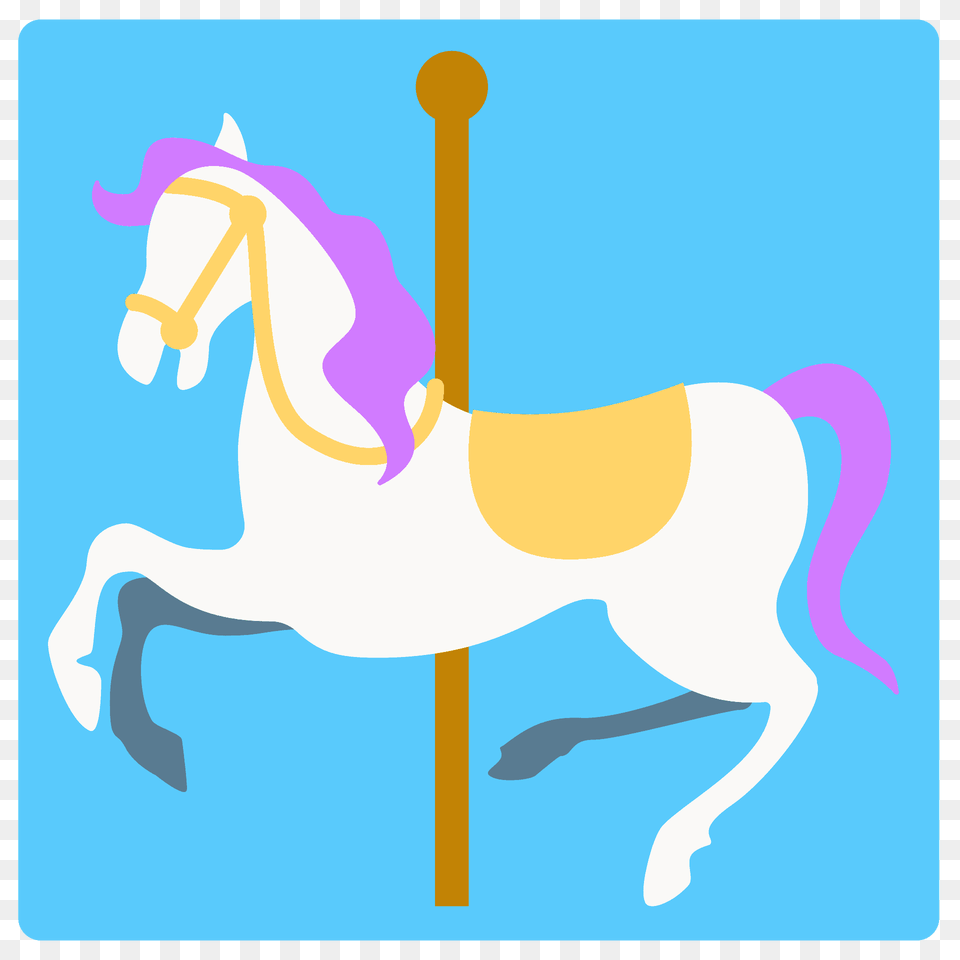 Carousel Horse Emoji Clipart, Amusement Park, Play, Animal, Mammal Png