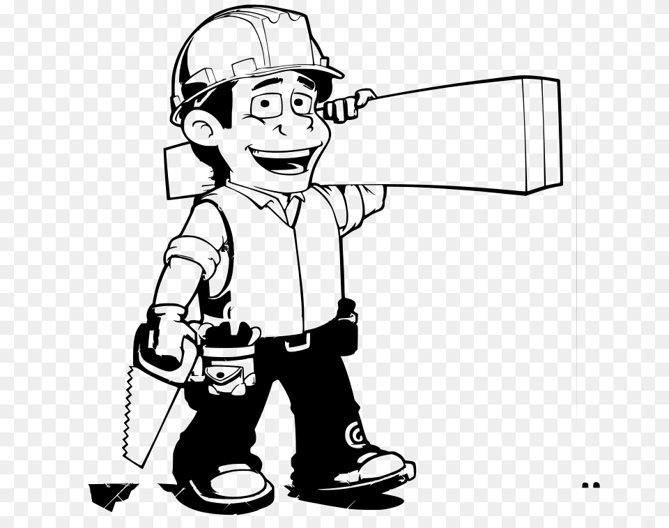 Carpenter At Work, Gray Png