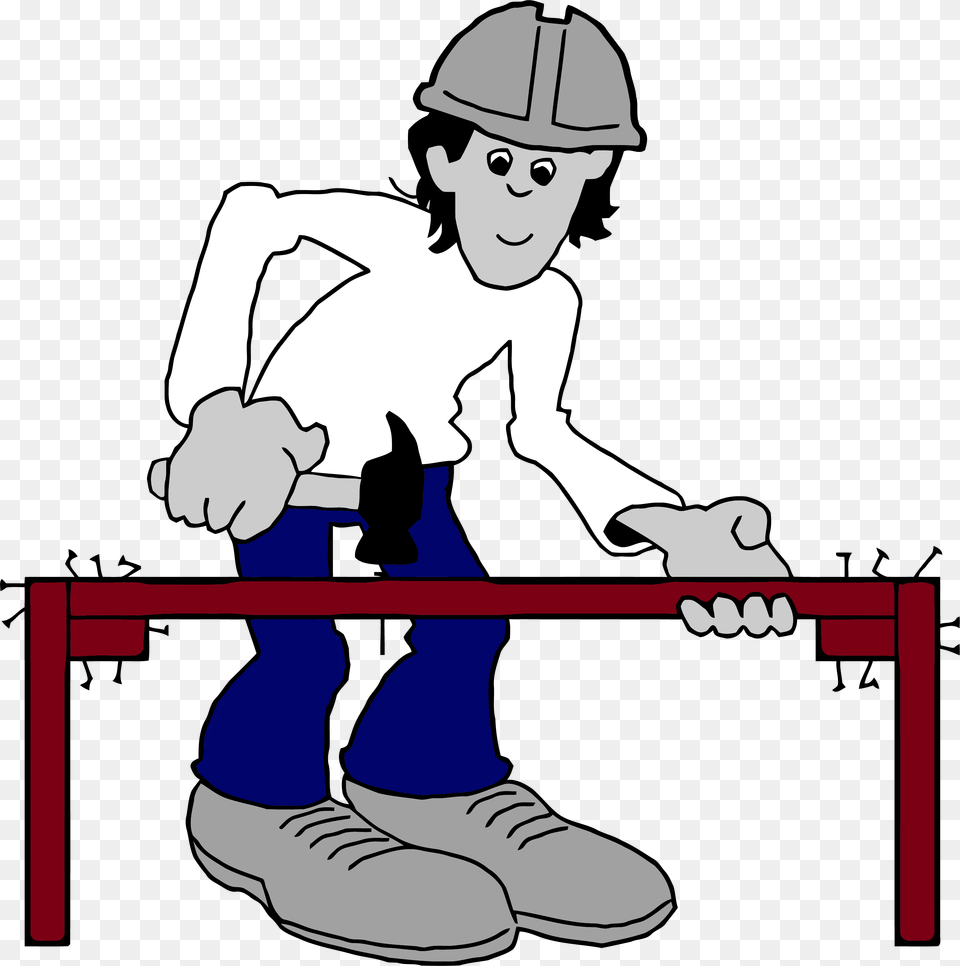 Carpenter Bad Nail Clipart Carpenter Clipart, Hardhat, Clothing, Helmet, Person Free Png Download