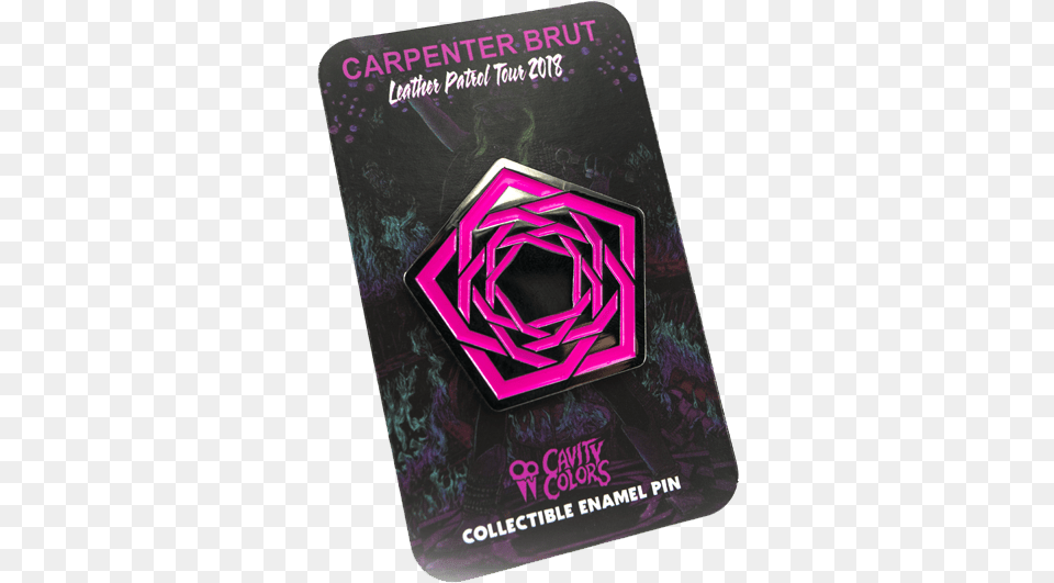 Carpenter Brut Leather Patrol Enamel Pin Graphic Design, Text, Blackboard Free Transparent Png