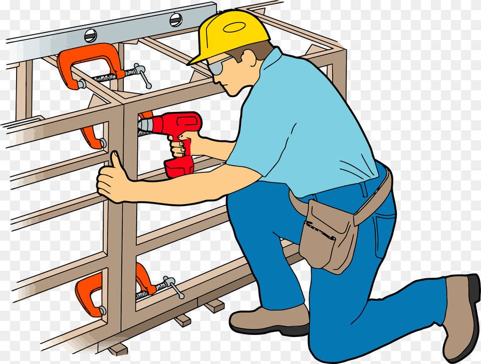 Carpenter Cabinet Work Clipart, Worker, Person, Tool, Device Free Png