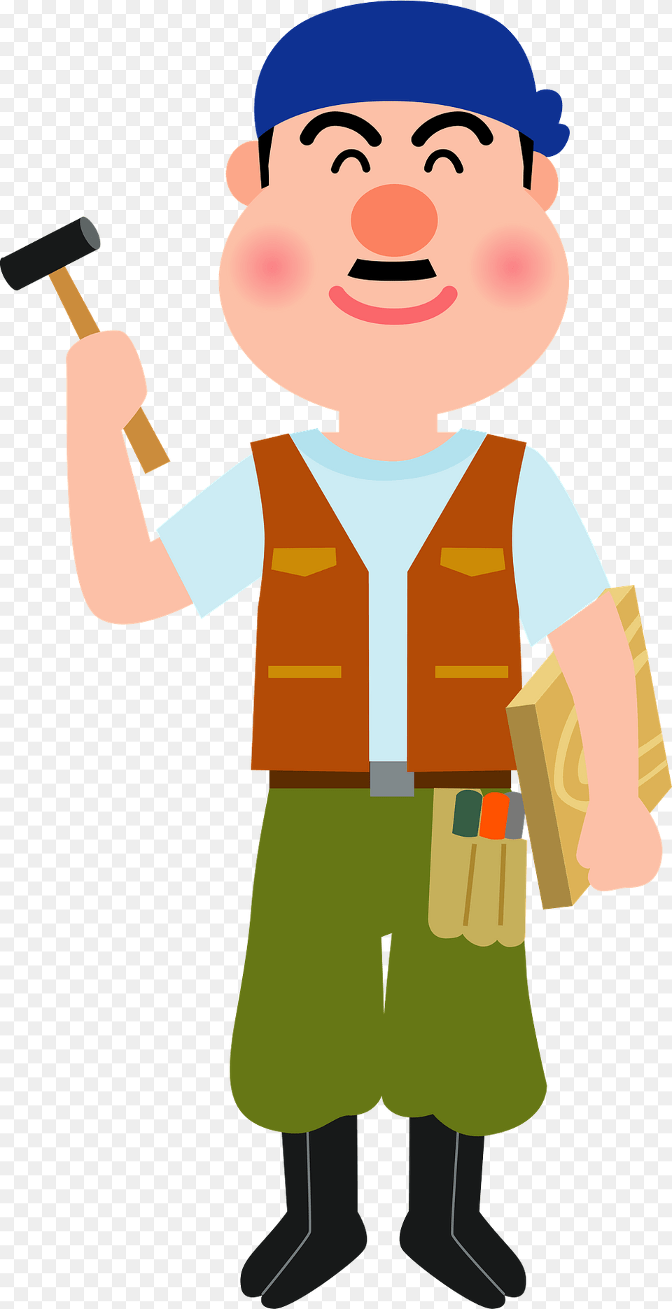 Carpenter Man Clipart, Clothing, Vest, Lifejacket, Person Free Png