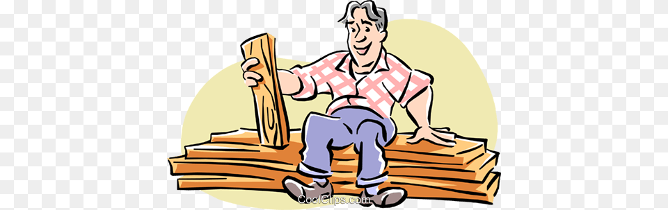 Carpenter With Wood Royalty Vector Clip Art Illustration, Person, Lumber, Baby, Face Free Png Download