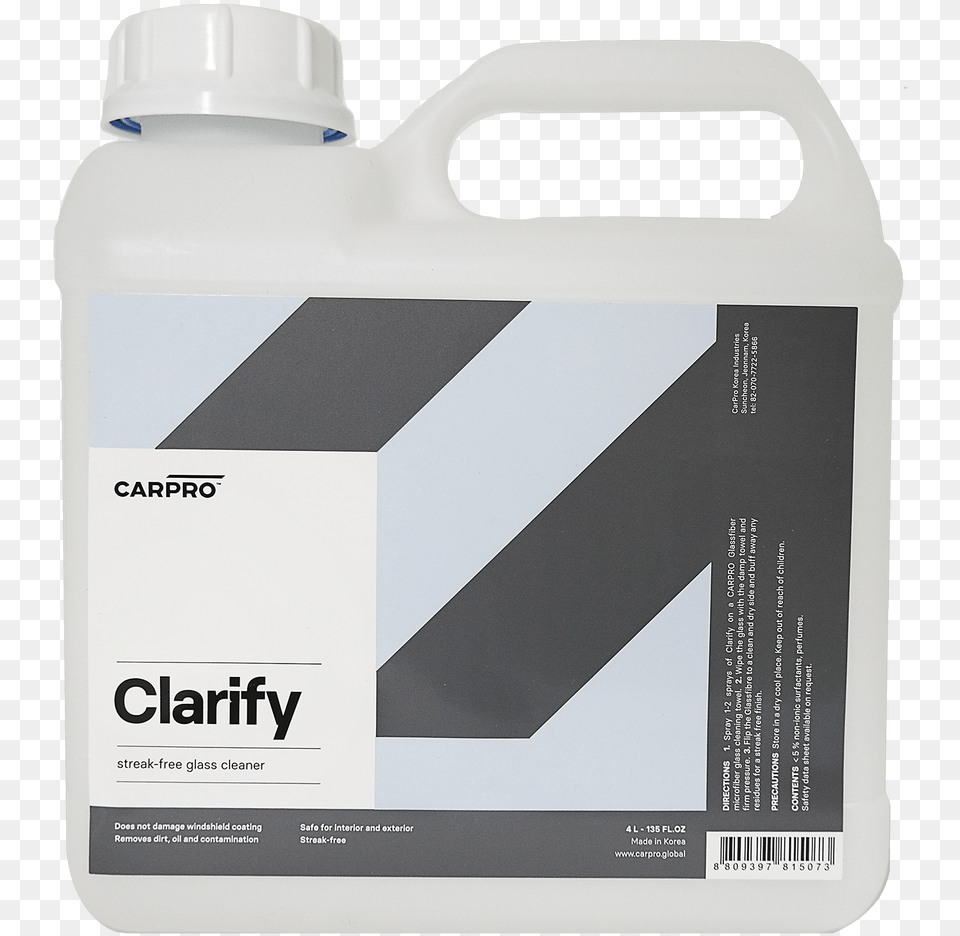 Carpro Clarify Glass Cleaner 1 Gallon, Bottle, Jug, Water Jug Png