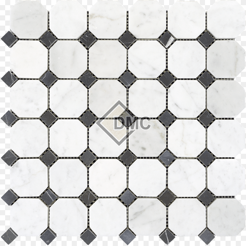 Carrara Octagon Black Dot Tile, Pattern, Floor Free Png Download