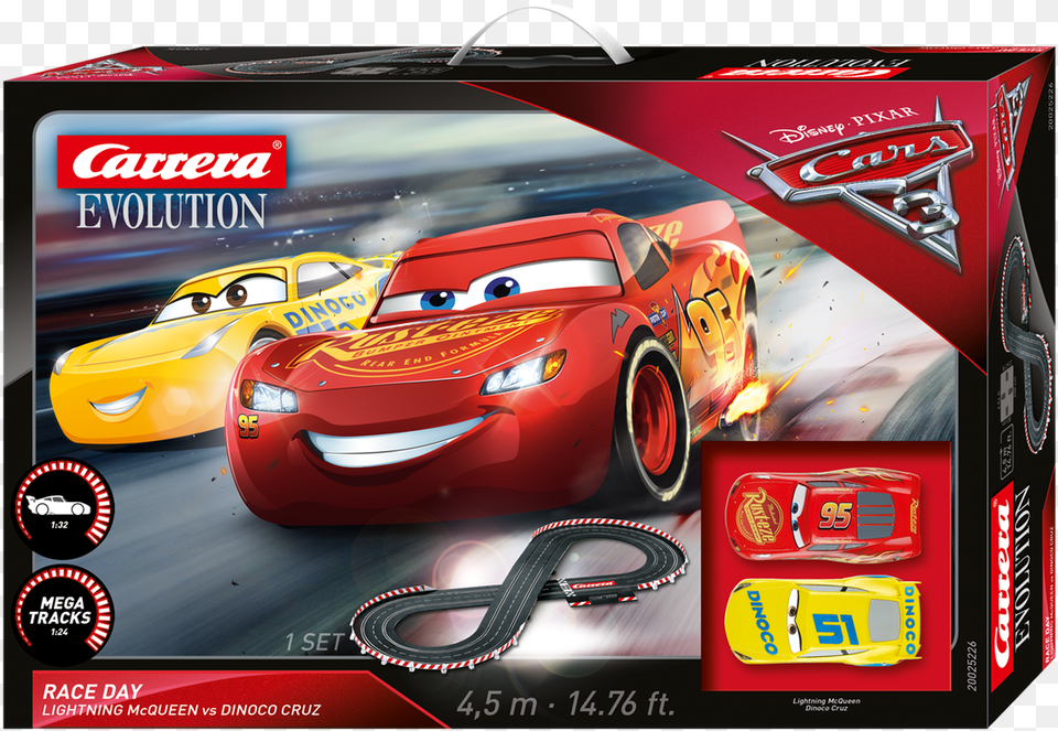 Carrera Evolution Disney Pixar Cars 3 Race Day 300 Race Car Pixar, Sports Car, Vehicle, Transportation, Wheel Png