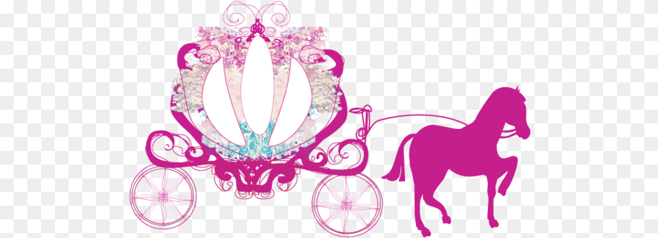Carriage Cinderella Horse And Buggy Clip Art Pink Princess Horse And Carriage, Vehicle, Transportation, Wheel, Machine Free Transparent Png