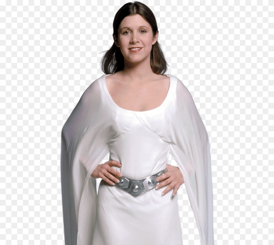 Carrie Fisher Wedding Dress, Adult, Sleeve, Person, Long Sleeve Free Png