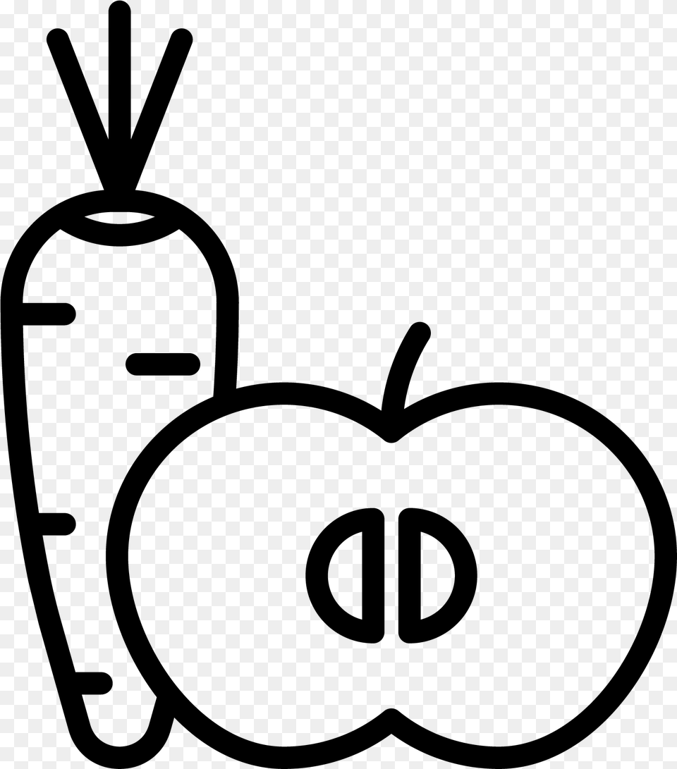 Carrot And Apple Icon All Myth And Truth, Gray Free Transparent Png