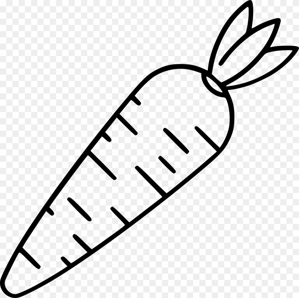 Carrot Black And White, Food, Plant, Produce, Vegetable Free Transparent Png