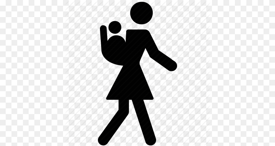 Carrying Familiar Family Kid Walking Mother Walking Icon, Person, Silhouette, Martial Arts, Sport Png Image