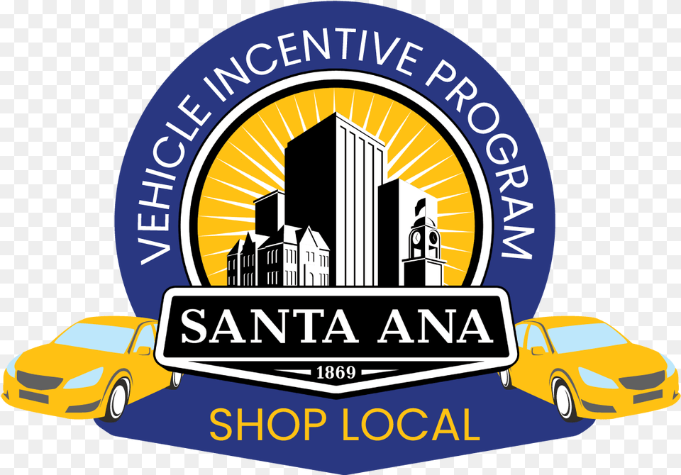 Cars Buildings Sun Rays Santa Ana Logo Vip Downtown Orange County Santa Ana, Car, Transportation, Vehicle, Taxi Free Png