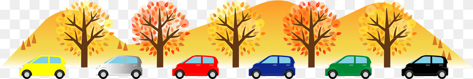 Cars Driving In Autumn Clipart, Art, Graphics, Painting, Neighborhood Free Transparent Png