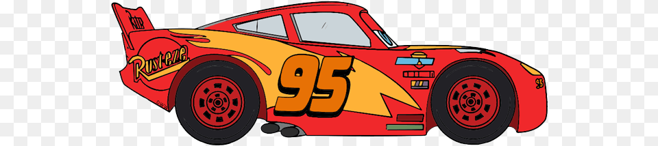 Cars Lightning Mcqueen Transparent Lightning Mcqueen Side View, Wheel, Machine, Car, Vehicle Png Image