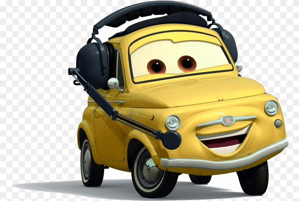 Cars Mater Cars Luigi, Car, Machine, Transportation, Vehicle Png Image