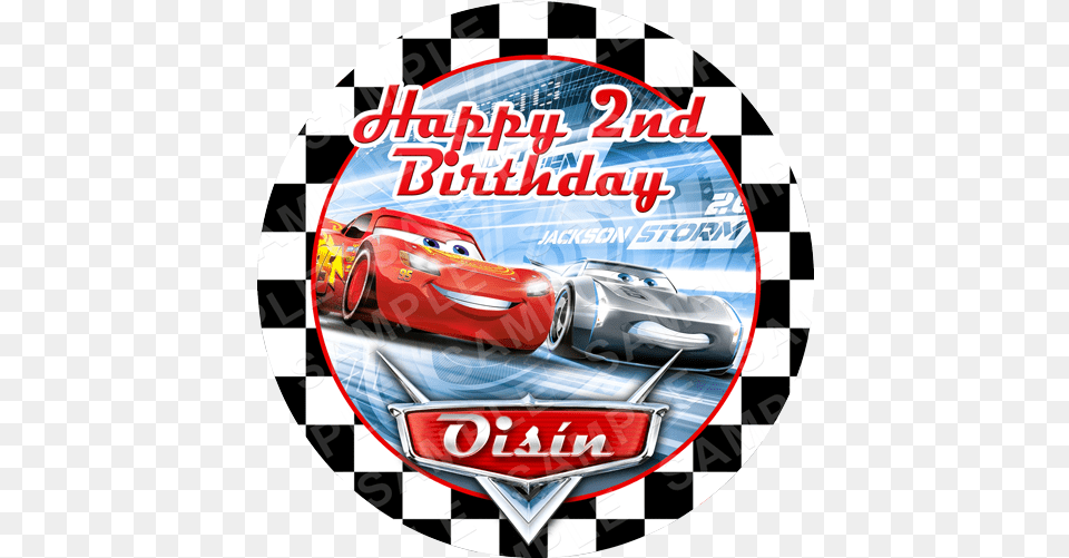 Cars Movie Archives Edible Cake Toppers Ireland Cars Toppers 2nd Birthday Cars, Car, Transportation, Vehicle, Disk Free Png Download