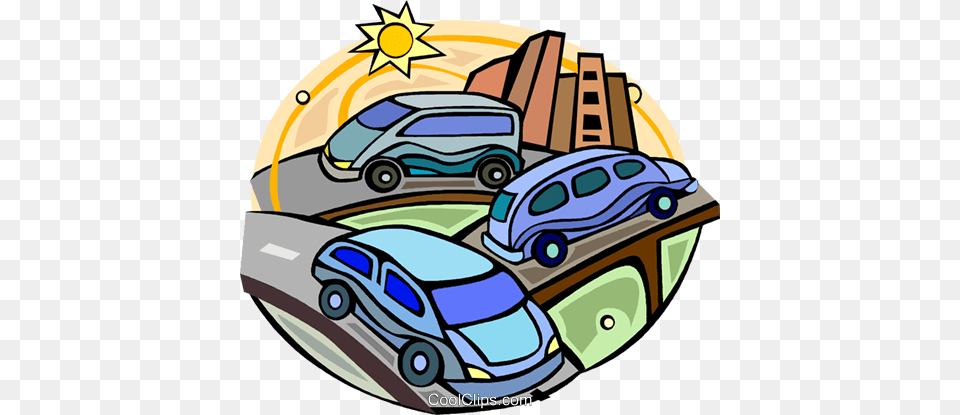Cars On A Highway With Traffic Royalty Vector Clip Art, Car, Vehicle, Transportation, Machine Free Png Download