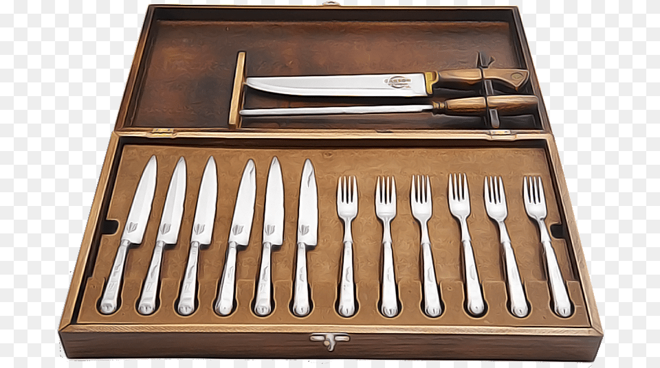 Carson Rodizio 26 Piece Stainless Premium Gaucho Flatware Drawer, Cutlery, Fork, Furniture Png