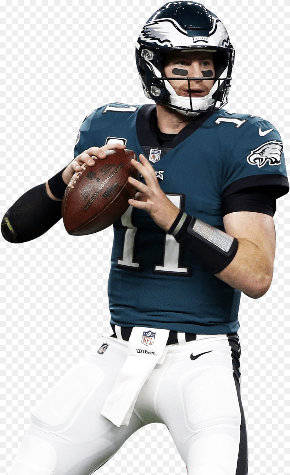 Carson Wentz Brand Gtgt First Take Cowboys Carson Wentz No Background, Helmet, Playing American Football, Person, Sport Free Transparent Png