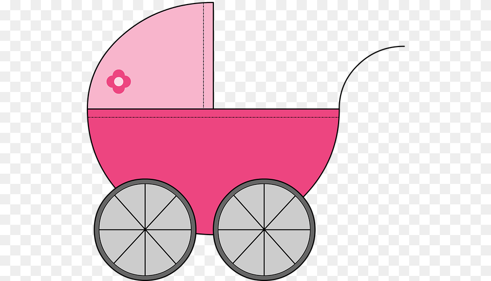 Cart Baby Baby Carriage Girl Childish Illustration Baby Girl Cart Clipart, Machine, Wheel, Device, Grass Free Png Download